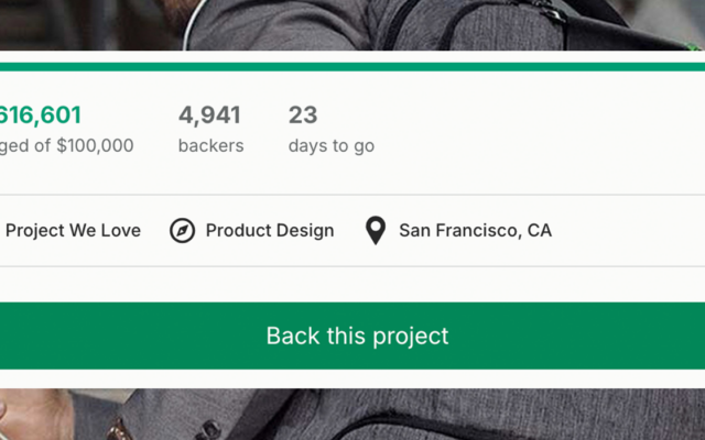 Editorial graphic showing crowdfunding growth chart next to a soft goods prototype with pattern pieces, seam lines, and construction elements representing the transition from concept to manufacturable product.
