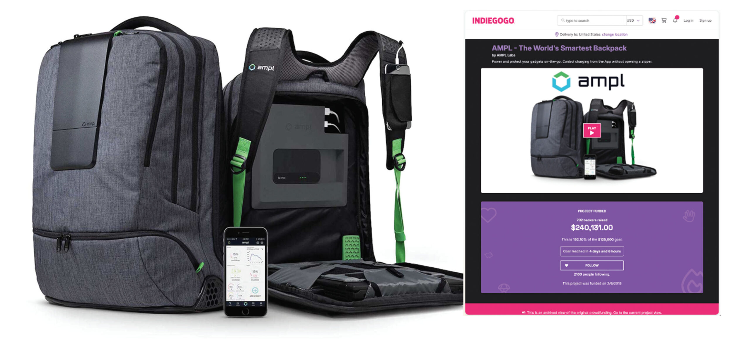 Soft goods smart backpack design with integrated electronics