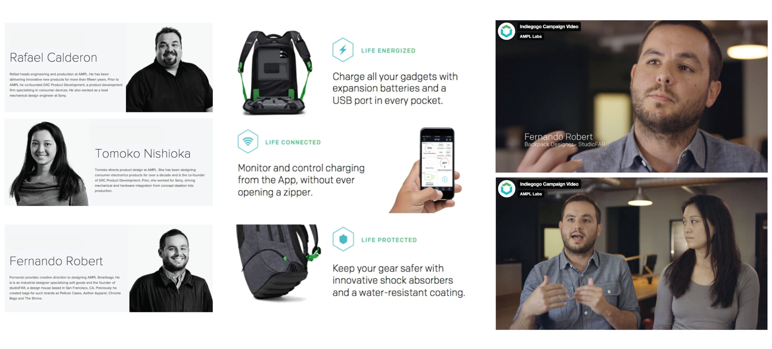 AMPL smart backpack integrating electronics into soft goods system