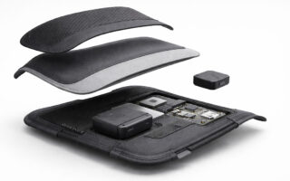 Exploded view of soft goods product integrating electronics and textile construction