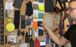 Soft goods product development consultant reviewing prototypes and manufacturing samples